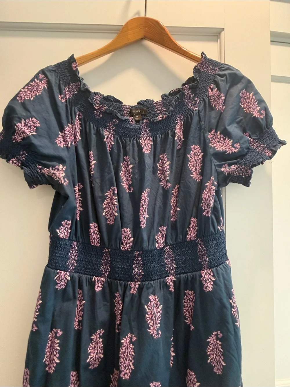 J. Crew Navy Dress with Pink Floral Print